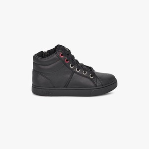 Ugg Boscoe Leather Kids Sneakers Black (2340OFJXZ)